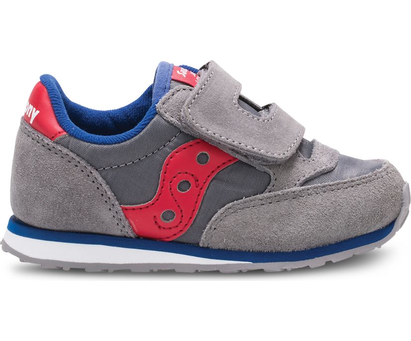 Kids' Saucony Baby Jazz Hook & Loop Sneakers Grey / Red | Singapore 711OKIR